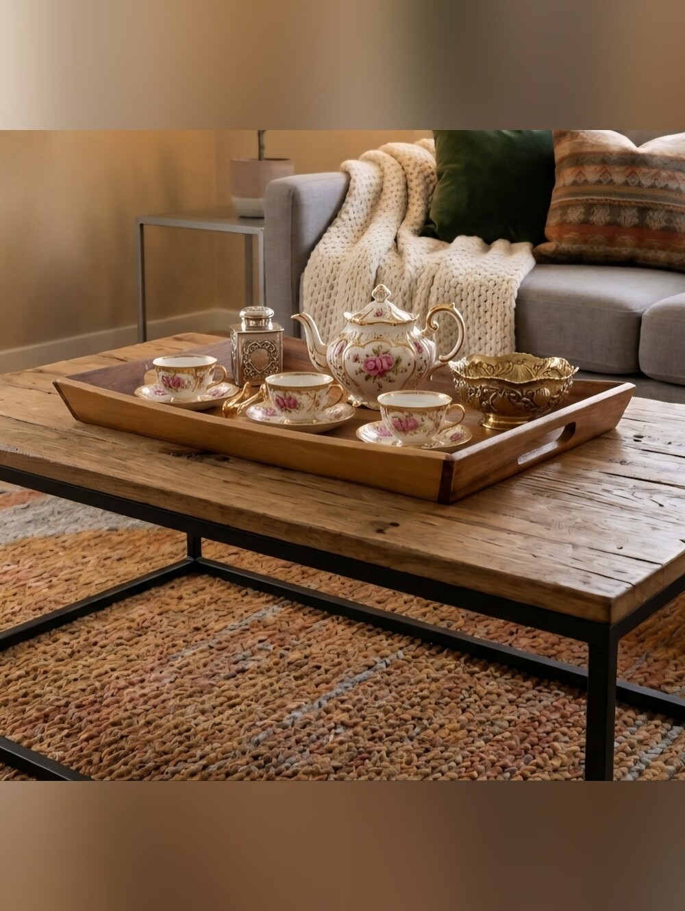 Lipper International Acacia Wood Serving Tray Platter